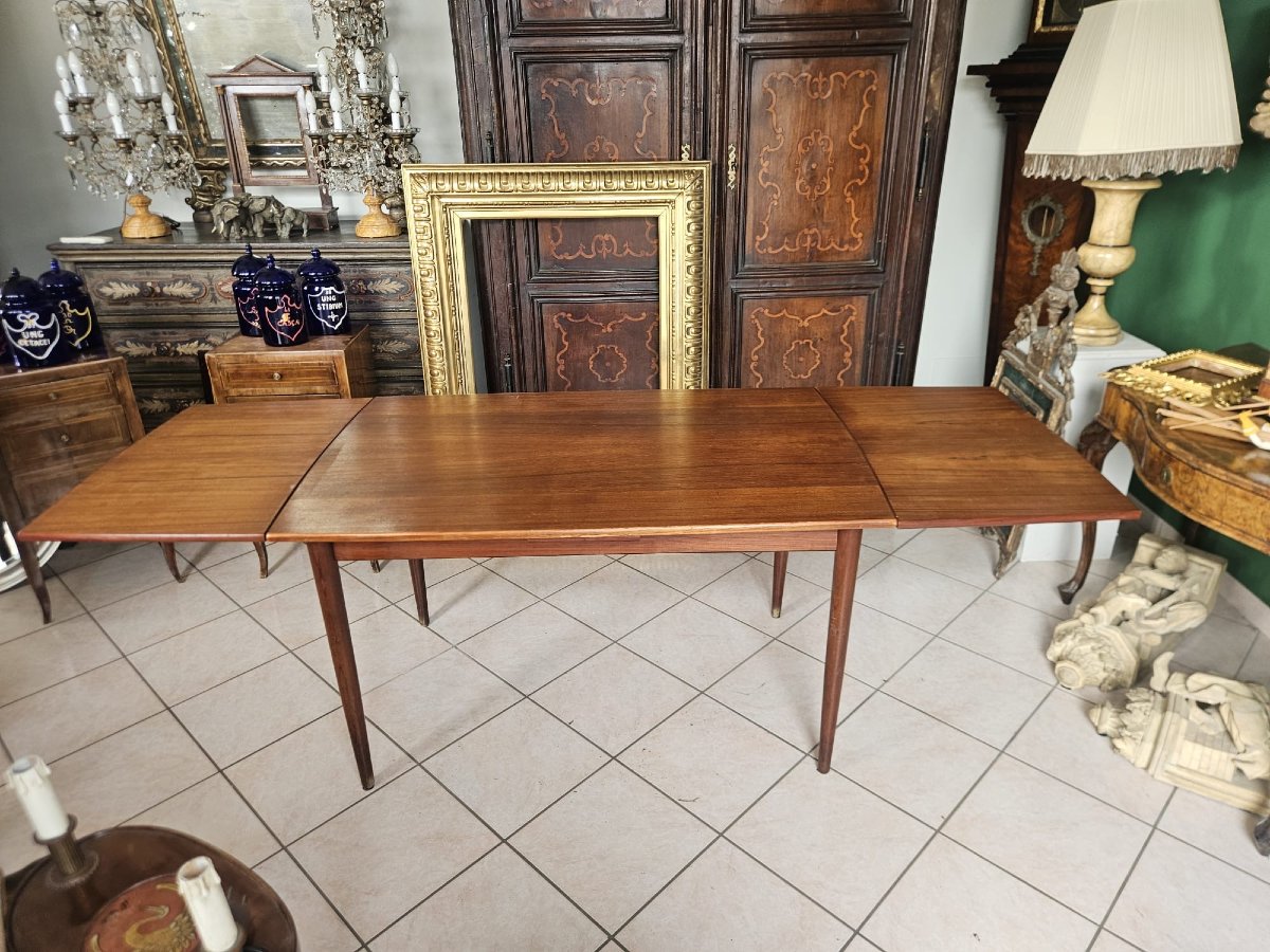 Tavolo da pranzo svedese allungabile in teak – Anni '60-photo-5