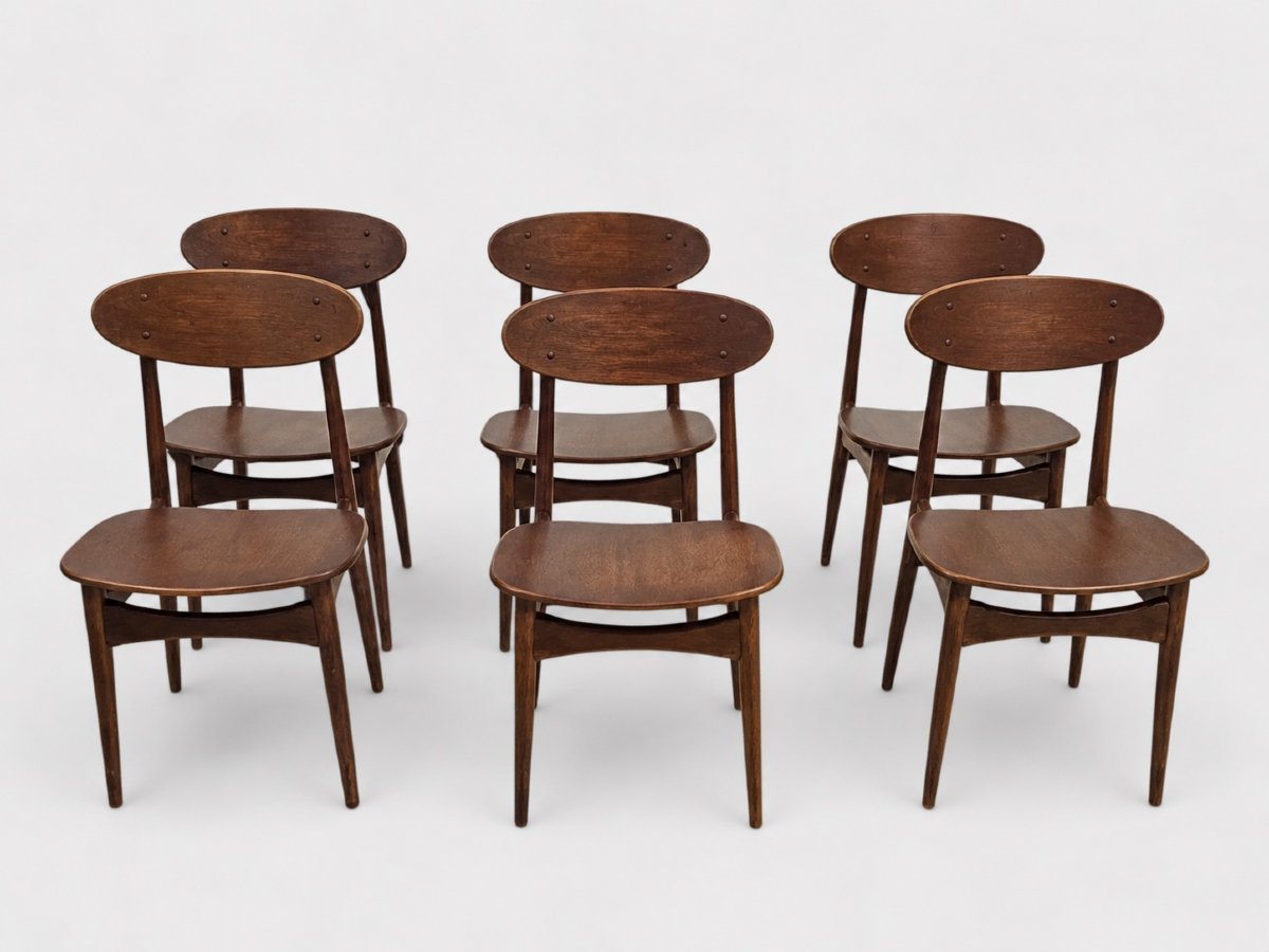 Set di 6 sedie danesi Mogens Kold – Anni '60