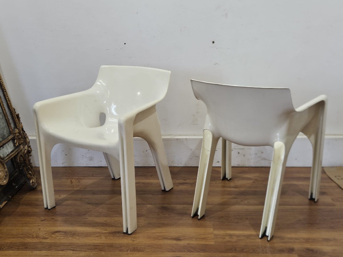 Coppia di sedie "Gaudì" di Vico Magistretti per Artemide – Anni '70-photo-5