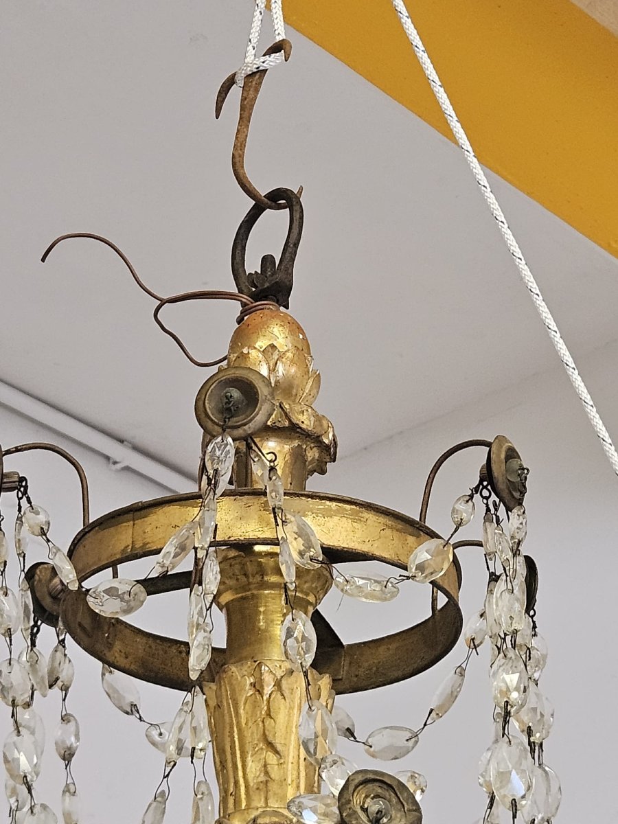 Lampadario di origine Genovese 6 luci  - Fine XVIII Sec.-photo-2
