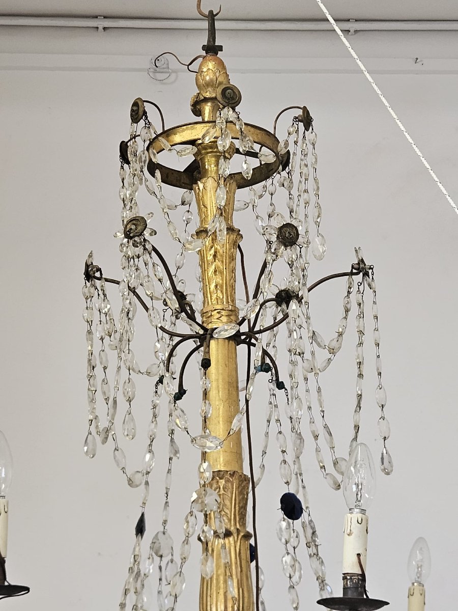 Lampadario di origine Genovese 6 luci  - Fine XVIII Sec.-photo-3