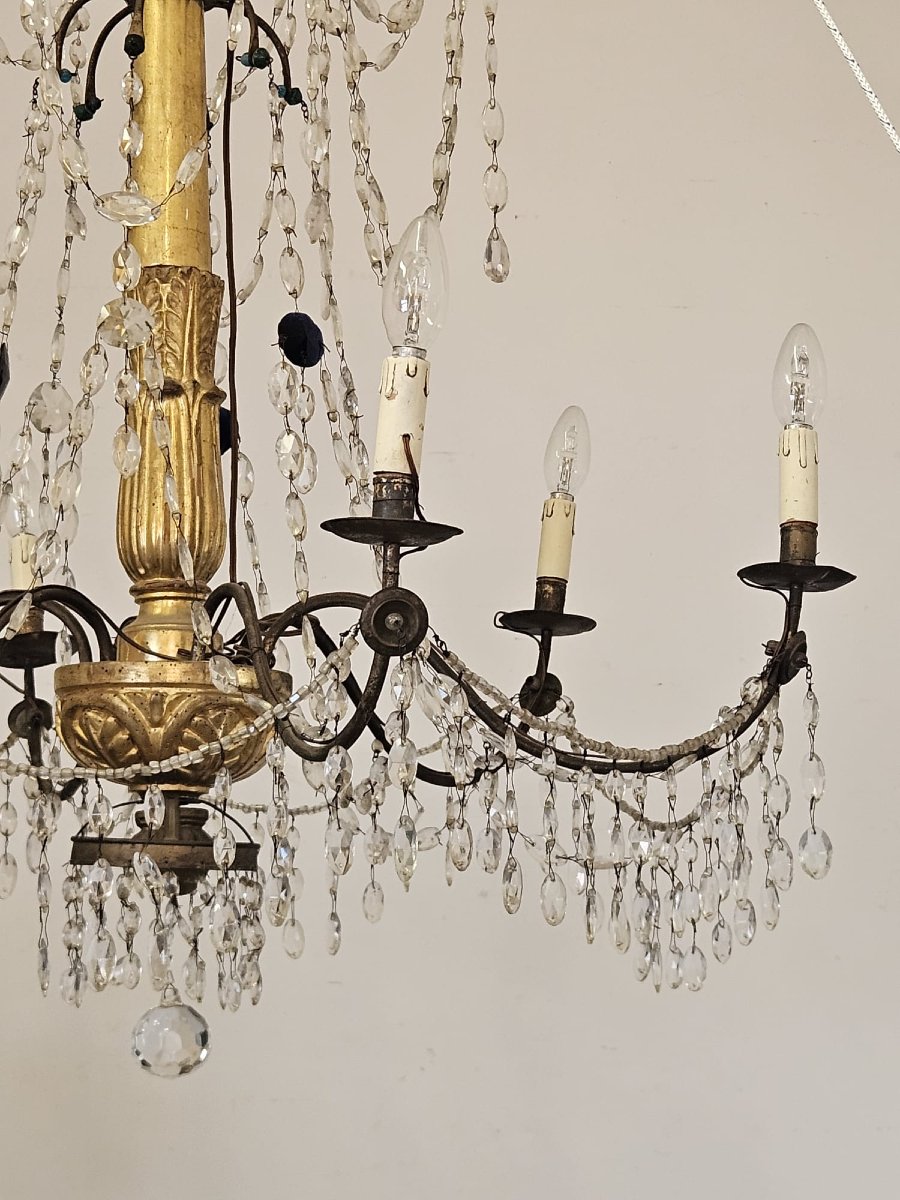 Lampadario di origine Genovese 6 luci  - Fine XVIII Sec.-photo-4