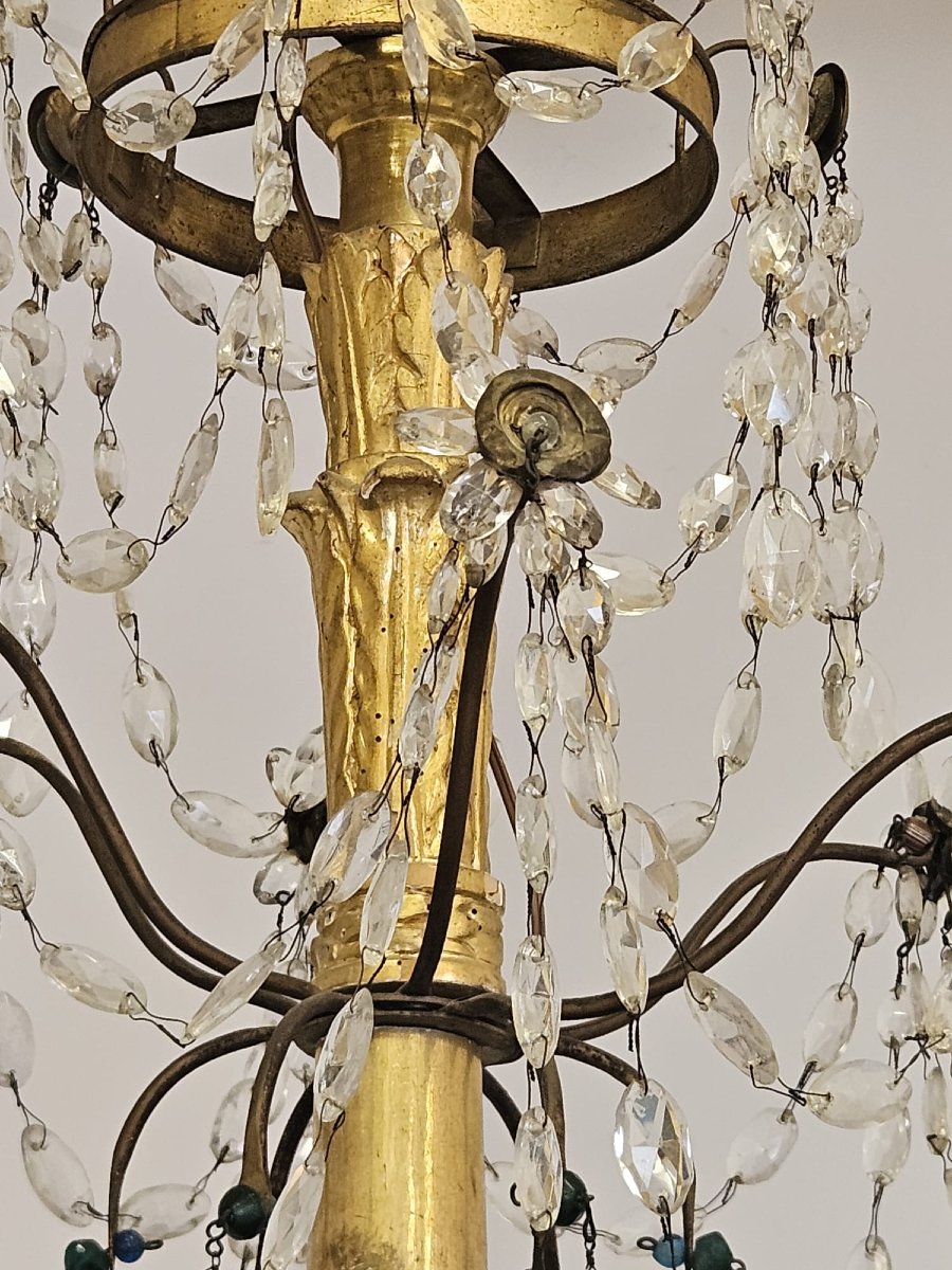 Lampadario di origine Genovese 6 luci  - Fine XVIII Sec.-photo-4
