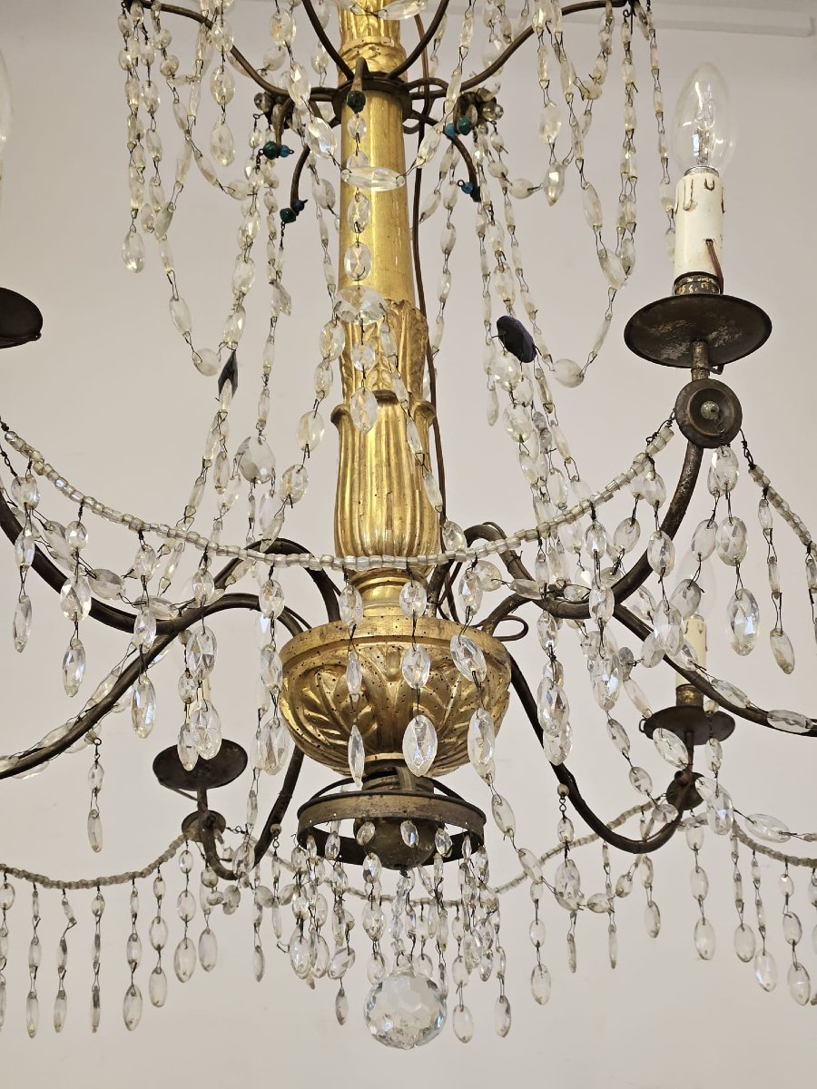 Lampadario di origine Genovese 6 luci  - Fine XVIII Sec.-photo-6