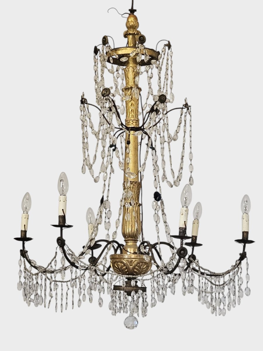 Lampadario di origine Genovese 6 luci  - Fine XVIII Sec.