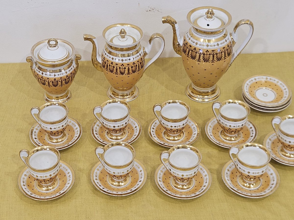 Servizio da caffè in porcellana Impero – XIX secolo-photo-4