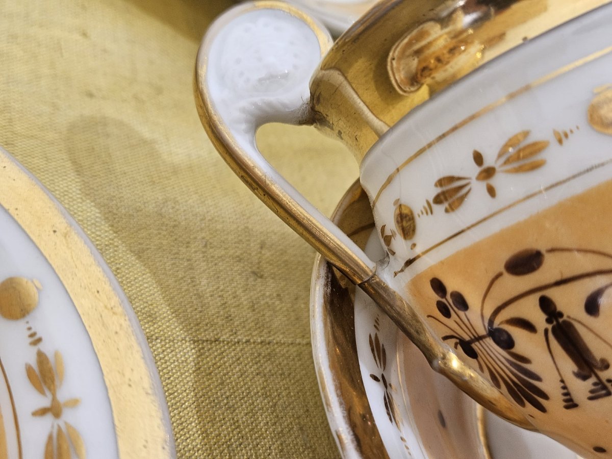 Servizio da caffè in porcellana Impero – XIX secolo-photo-4