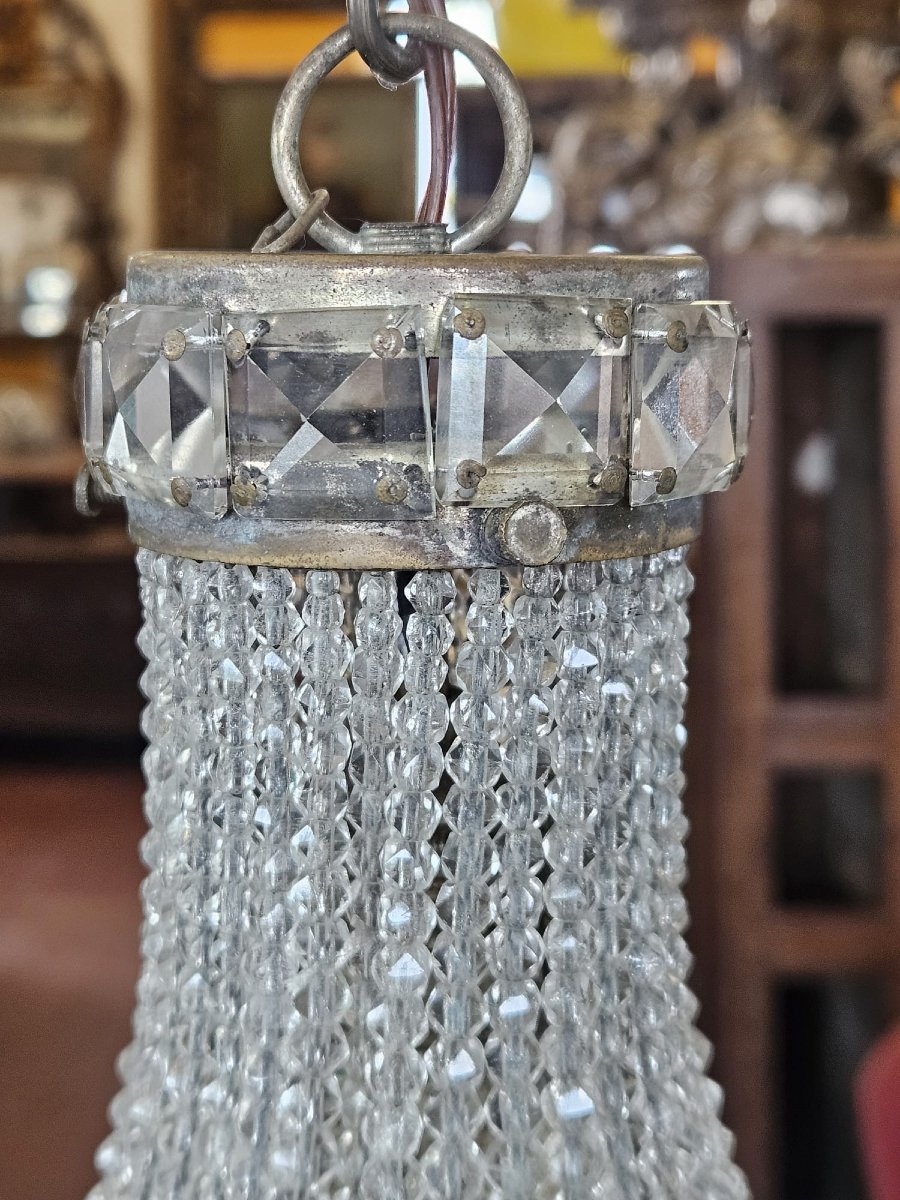Lampadario in cristallo stile Impero – Anni '40 - h.36 cm circa-photo-2