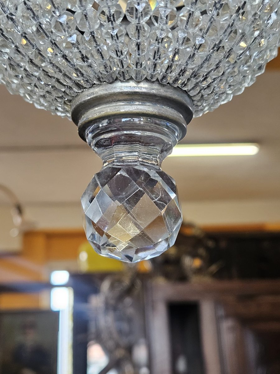 Lampadario in cristallo stile Impero – Anni '40 - h.36 cm circa-photo-3