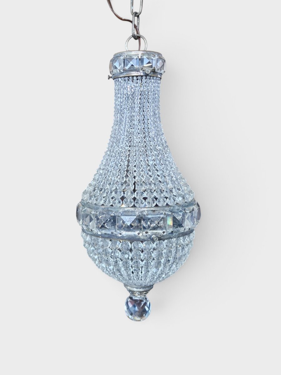 Lampadario in cristallo stile Impero – Anni '40 - h.36 cm circa