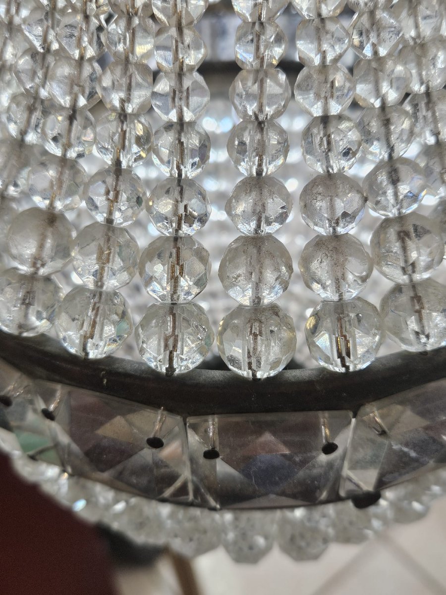 Lampadario in cristallo stile Impero – Anni '40 - h.43 cm circa-photo-2