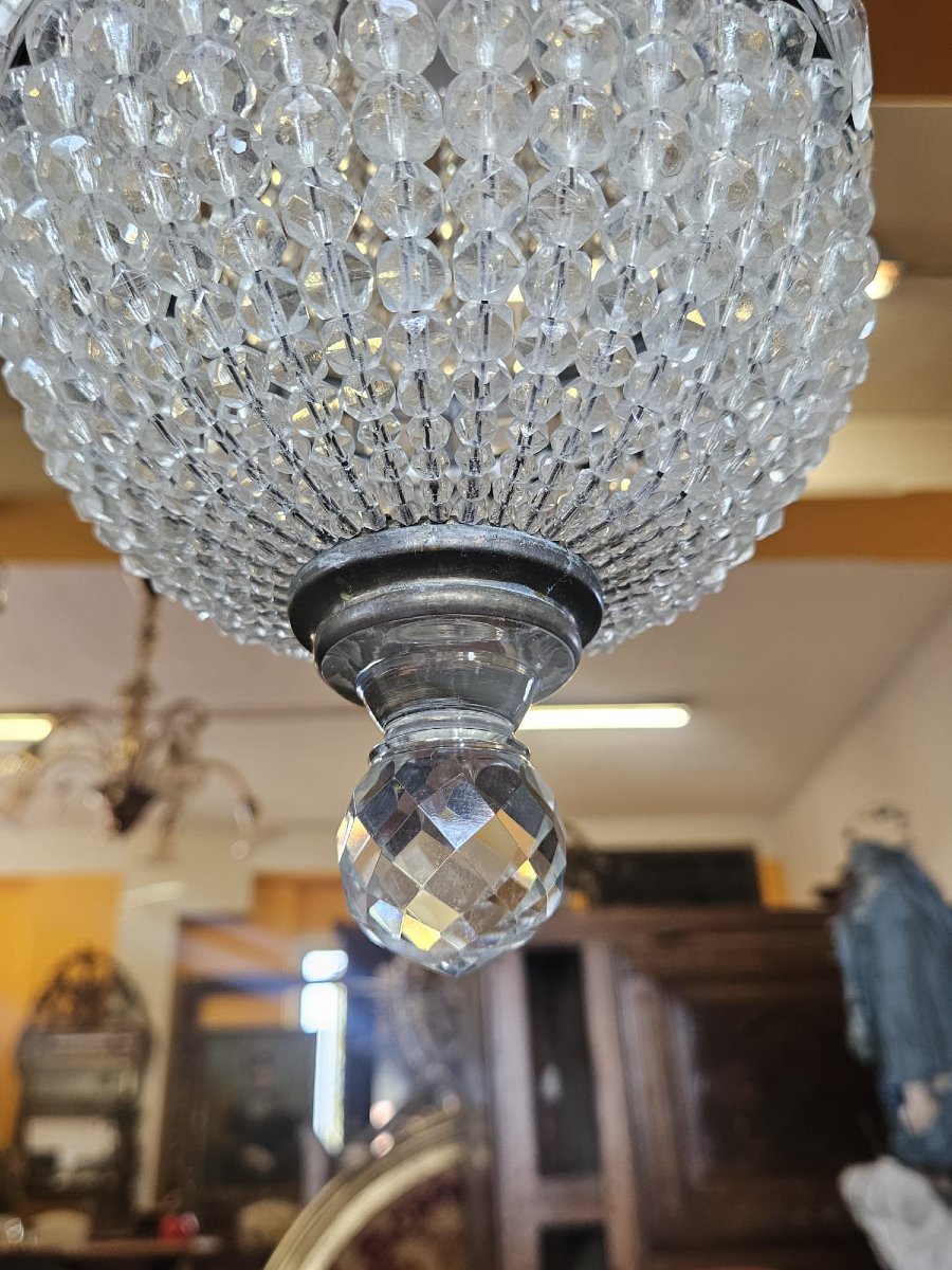 Lampadario in cristallo stile Impero – Anni '40 - h.43 cm circa-photo-3