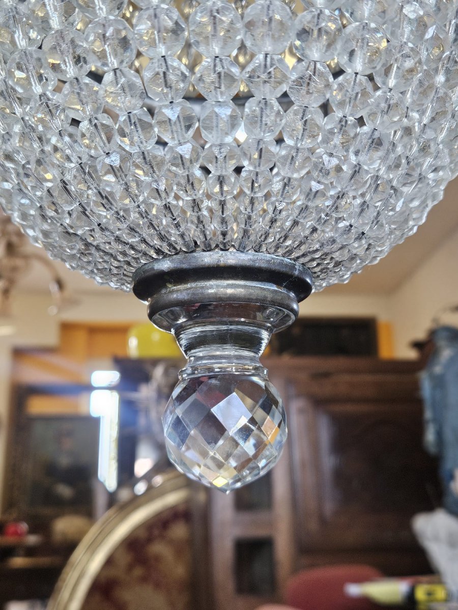Lampadario in cristallo stile Impero – Anni '40 - h.43 cm circa-photo-4