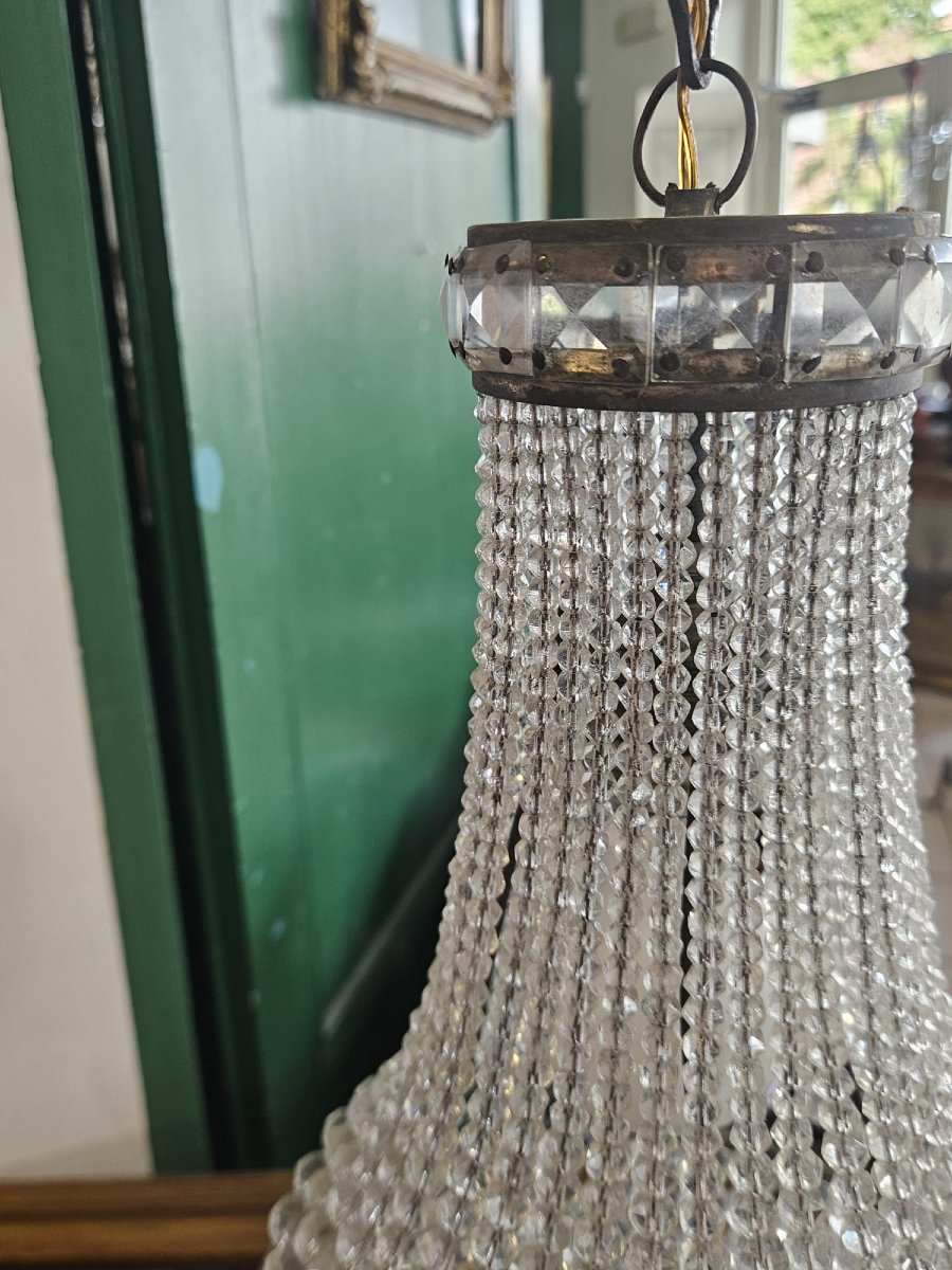 Lampadario in cristallo stile Impero – Anni '40 - h.43 cm circa-photo-1