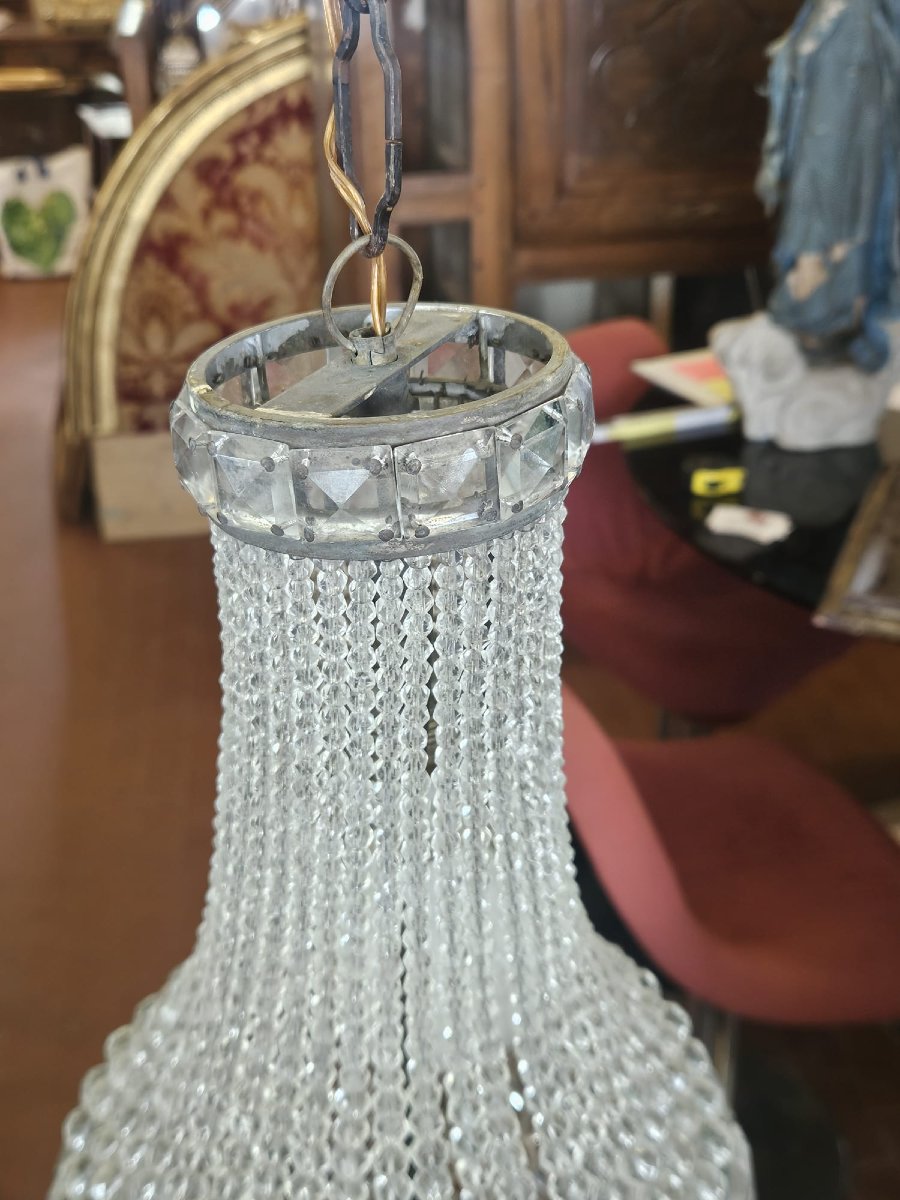 Lampadario in cristallo stile Impero – Anni '40 - h.43 cm circa-photo-2