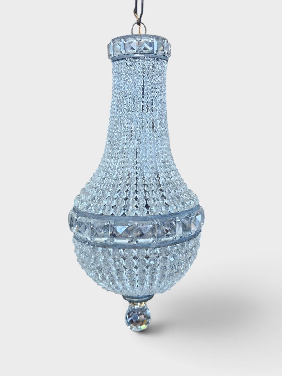 Lampadario in cristallo stile Impero – Anni '40 - h.43 cm circa