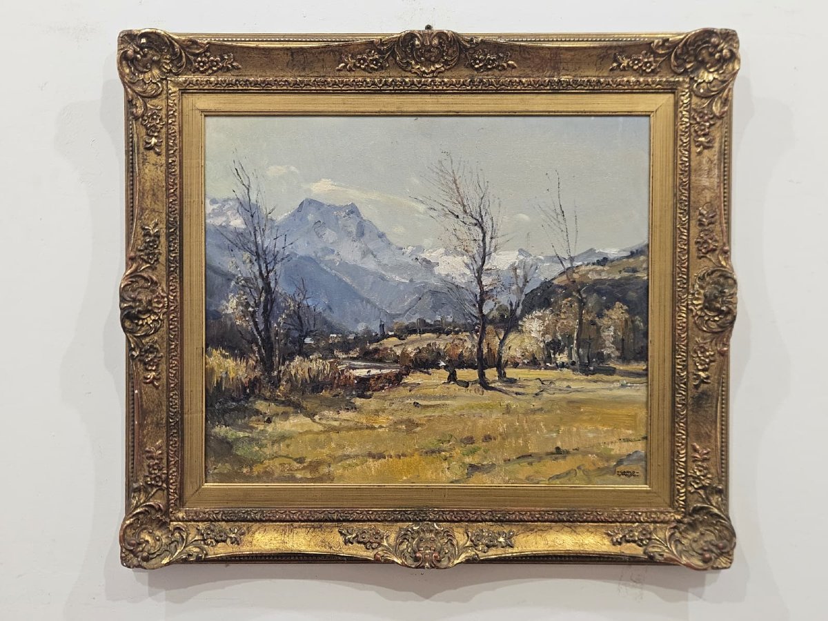 Carlo Musso (1907–1968) – Paesaggio montano – Olio su tavola-photo-2