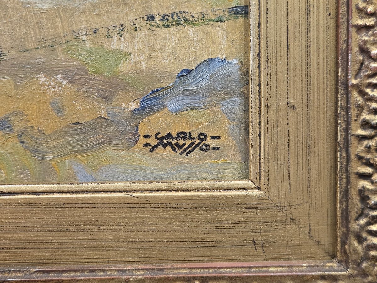 Carlo Musso (1907–1968) – Paesaggio montano – Olio su tavola-photo-4