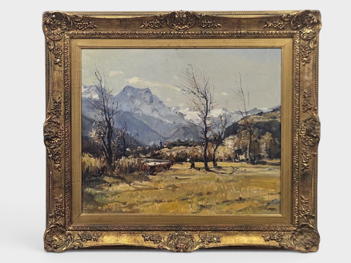 Carlo Musso (1907–1968) – Paesaggio montano – Olio su tavola