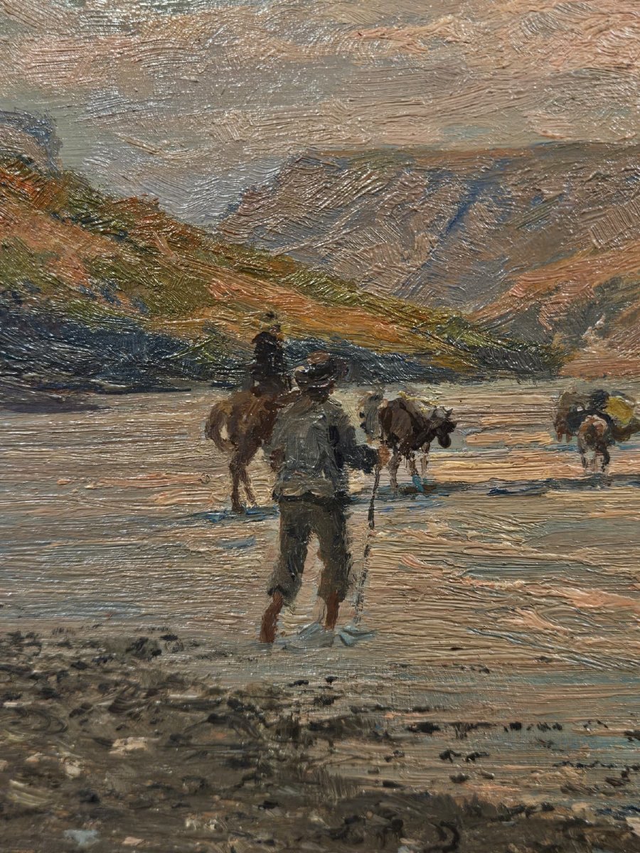Giuseppe Gheduzzi (1889–1957) – Paesaggio fluviale – Olio su tavola-photo-4