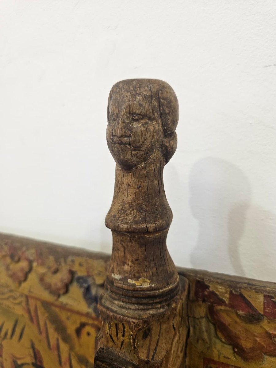 Parte di carretto siciliano in legno dipinto – XIX secolo-photo-6