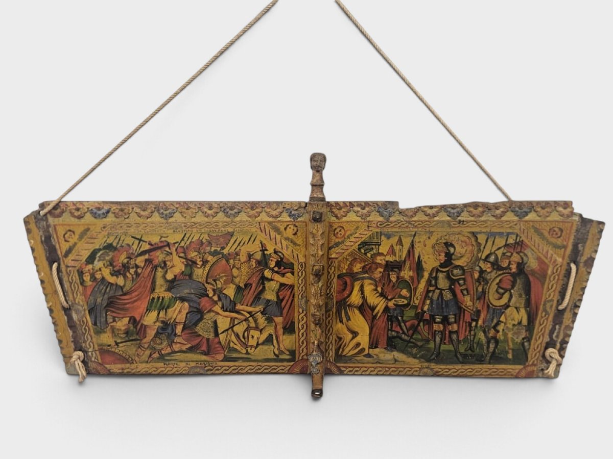 Parte di carretto siciliano in legno dipinto – XIX secolo