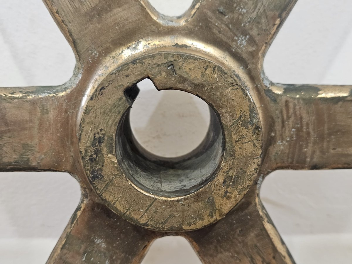 Timone navale in bronzo e ottone – Seconda Guerra Mondiale – tipo Liberty Ship-photo-2