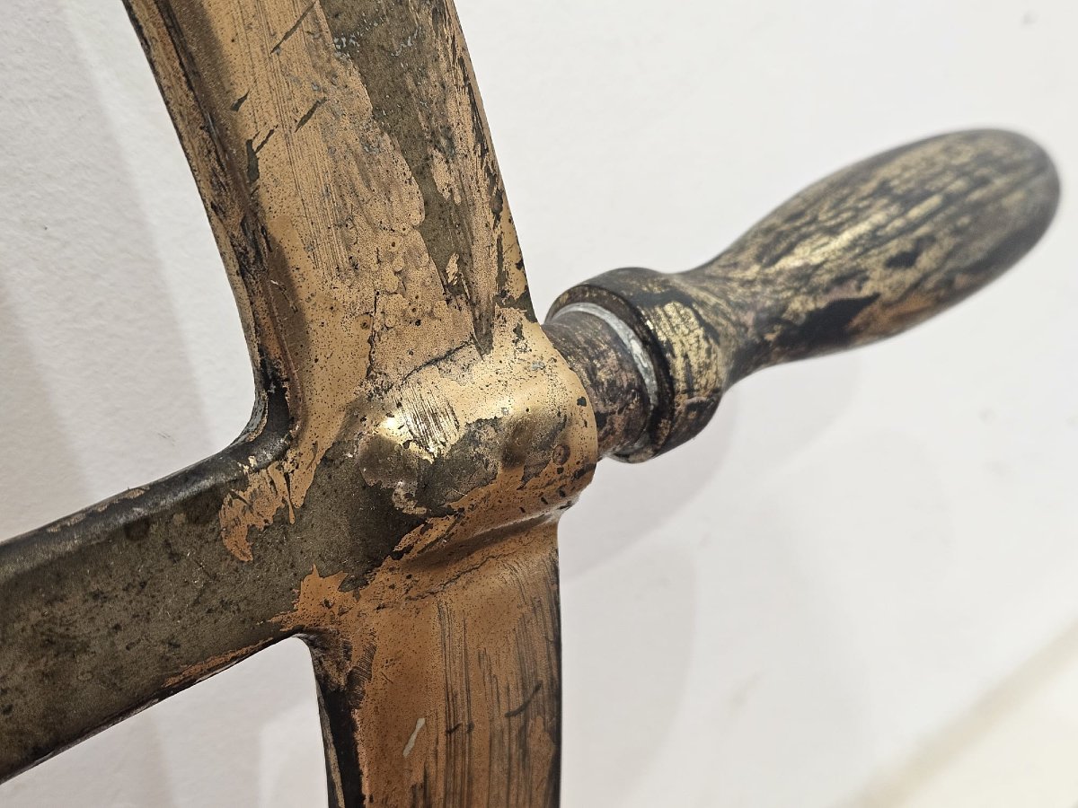 Timone navale in bronzo e ottone – Seconda Guerra Mondiale – tipo Liberty Ship-photo-4