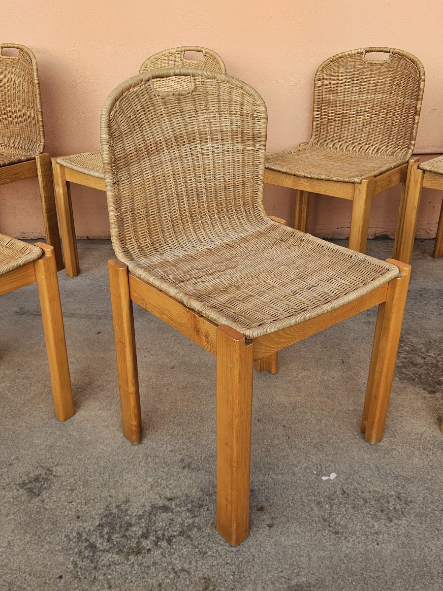 Set di 6 sedie Luciano Bertoncini per Bellato – Design italiano anni '70-photo-3