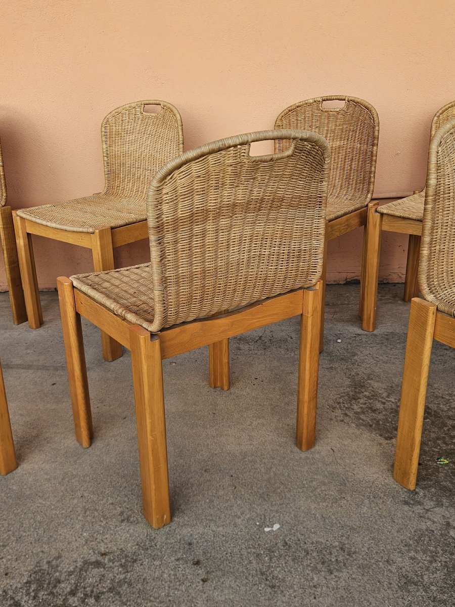 Set di 6 sedie Luciano Bertoncini per Bellato – Design italiano anni '70-photo-4