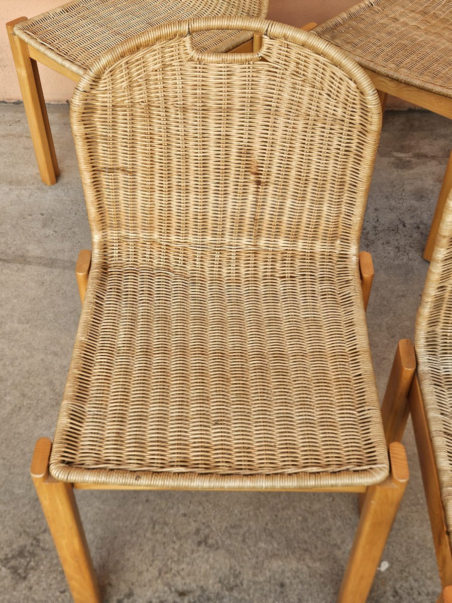 Set di 6 sedie Luciano Bertoncini per Bellato – Design italiano anni '70-photo-2