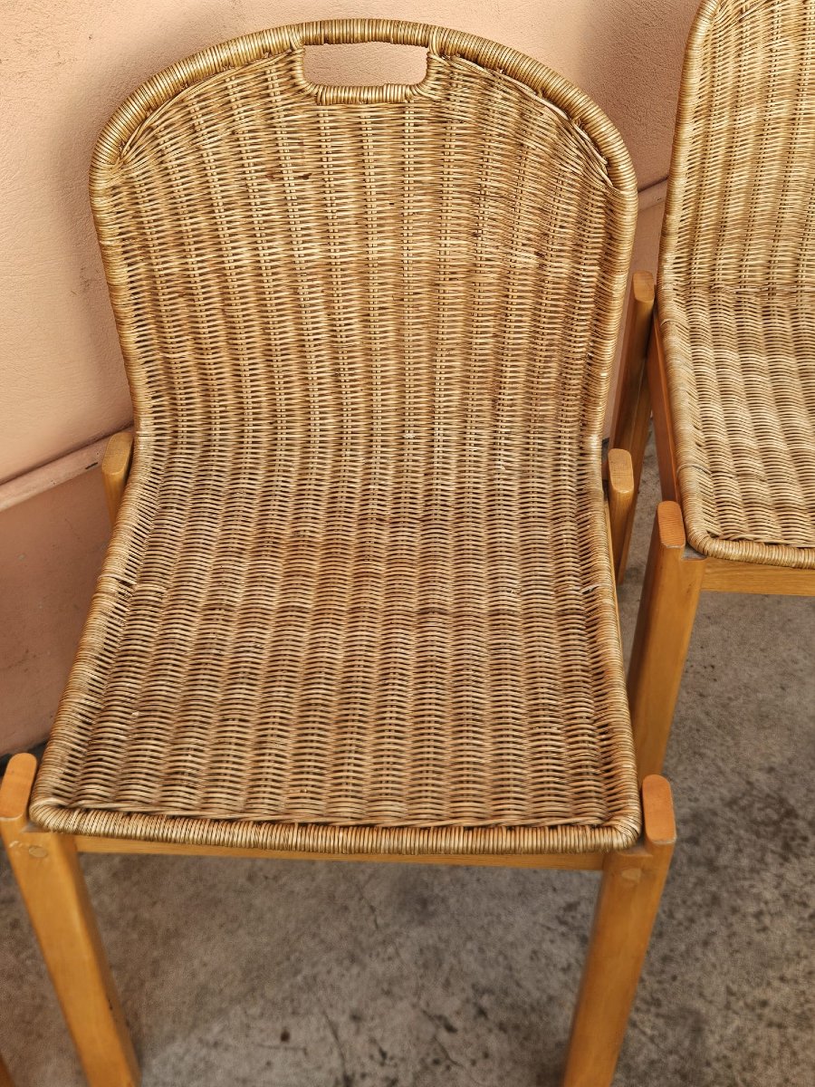 Set di 6 sedie Luciano Bertoncini per Bellato – Design italiano anni '70-photo-3