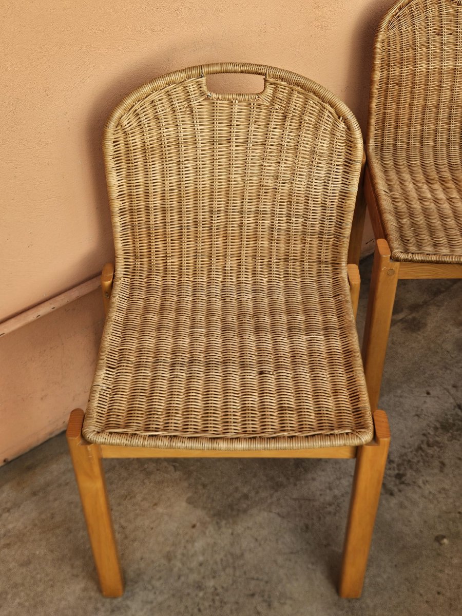 Set di 6 sedie Luciano Bertoncini per Bellato – Design italiano anni '70-photo-4