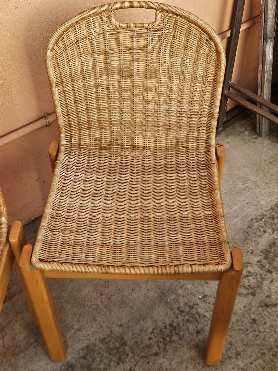 Set di 6 sedie Luciano Bertoncini per Bellato – Design italiano anni '70-photo-5