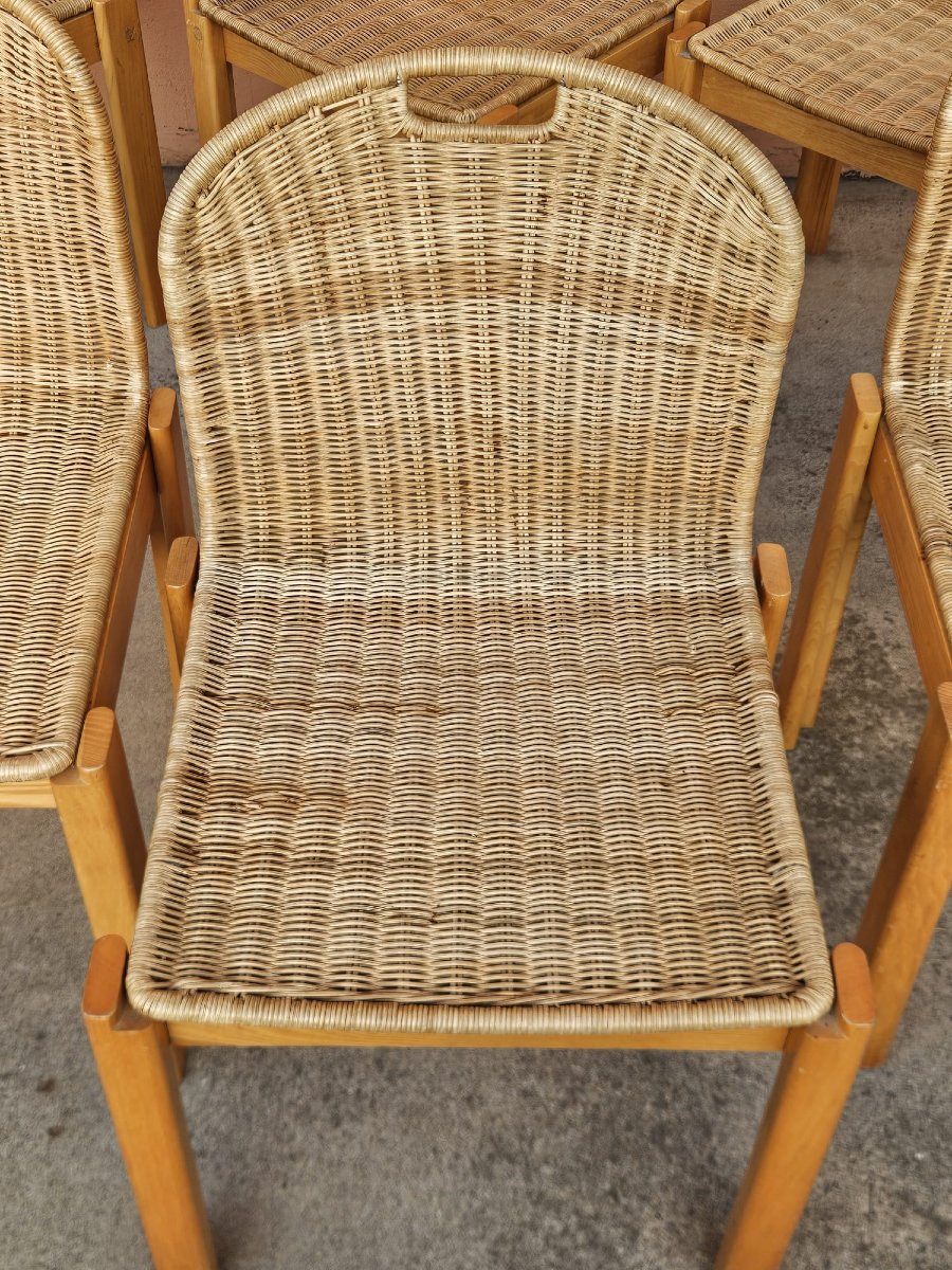 Set di 6 sedie Luciano Bertoncini per Bellato – Design italiano anni '70-photo-7
