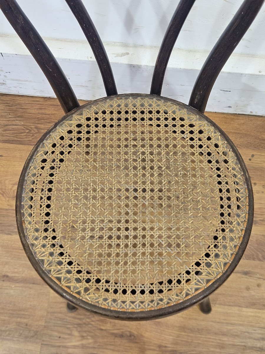 Set di 4 sedie Thonet originali – Legno curvato e paglia di Vienna-photo-8