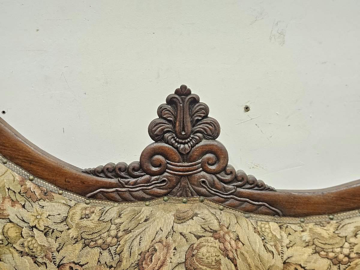 Elegante dormeuse Carlo X in noce intagliato e lastronato – XIX secolo-photo-4
