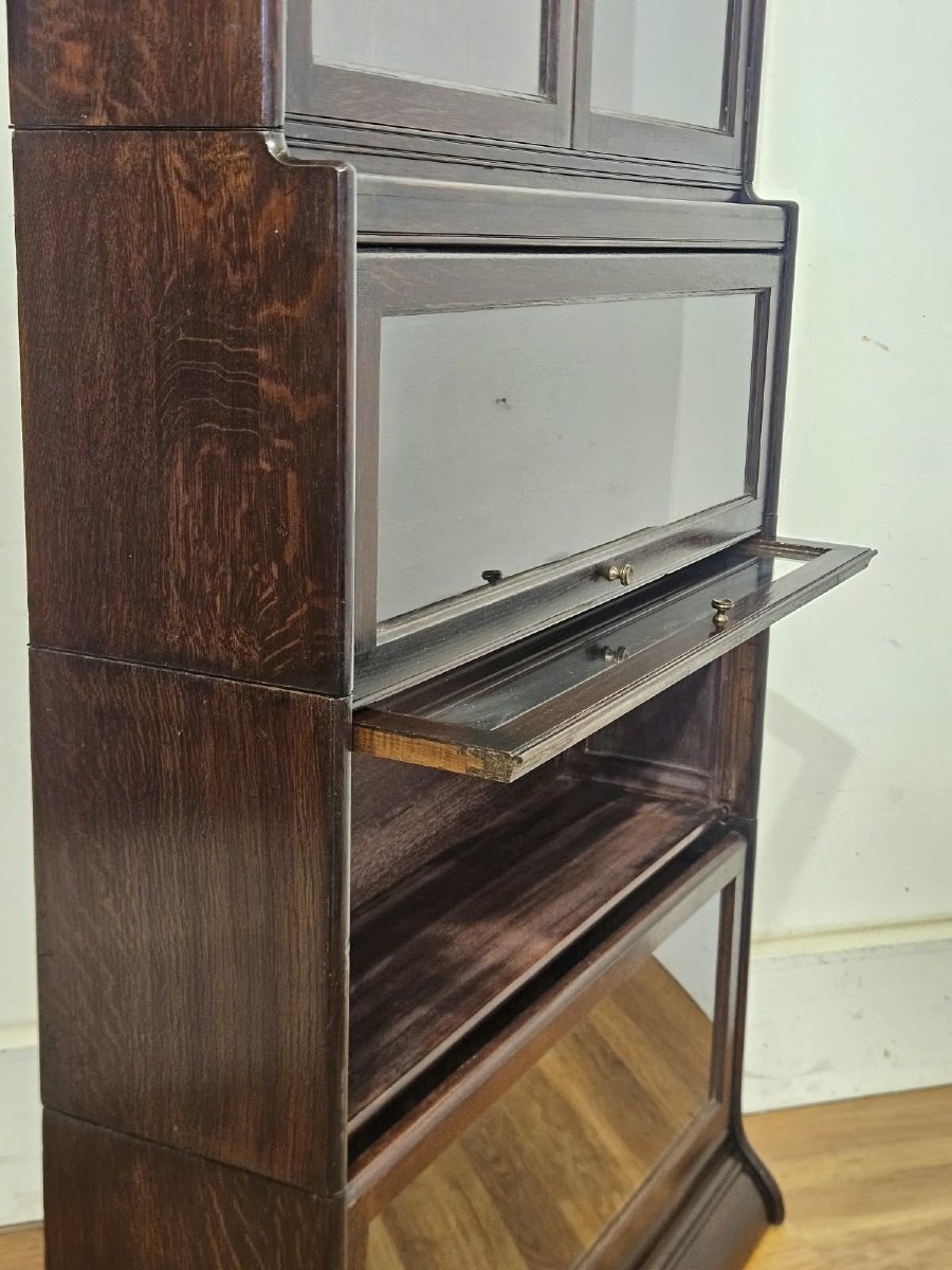 Libreria componibile originale Gunn con ante vetrate – Inizio XX secolo-photo-1