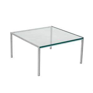 Tavolino in metallo e piano in vetro di Ross Littell per DePadova - Anni '60