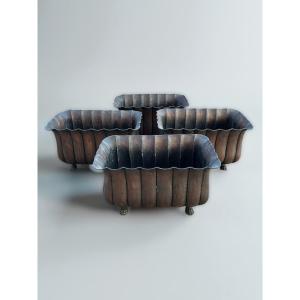 Fioriere Antiche in Rame – Set di 4 Pezzi