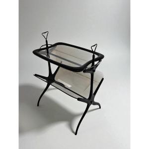 Tavolino porta riviste con vassoio - Cesare Lacca 1950 C.A.
