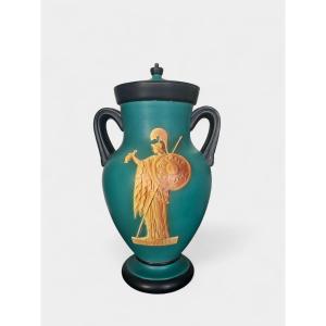 Vaso con coperchio in ceramica Art Déco – Vibi Torino, anni ’30
