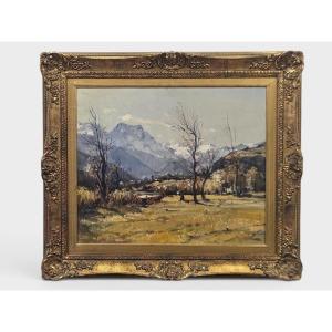 Carlo Musso (1907–1968) – Paesaggio montano – Olio su tavola