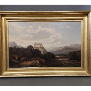 Painting On Canvas. 19 Centuries. The Frame Is Golden.