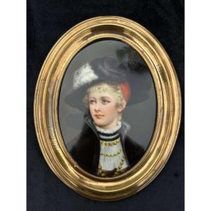 Painting On Porcelain. 19th Century.