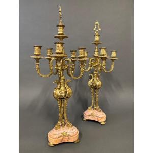 Bronze Chandeliers, 19th Century.
