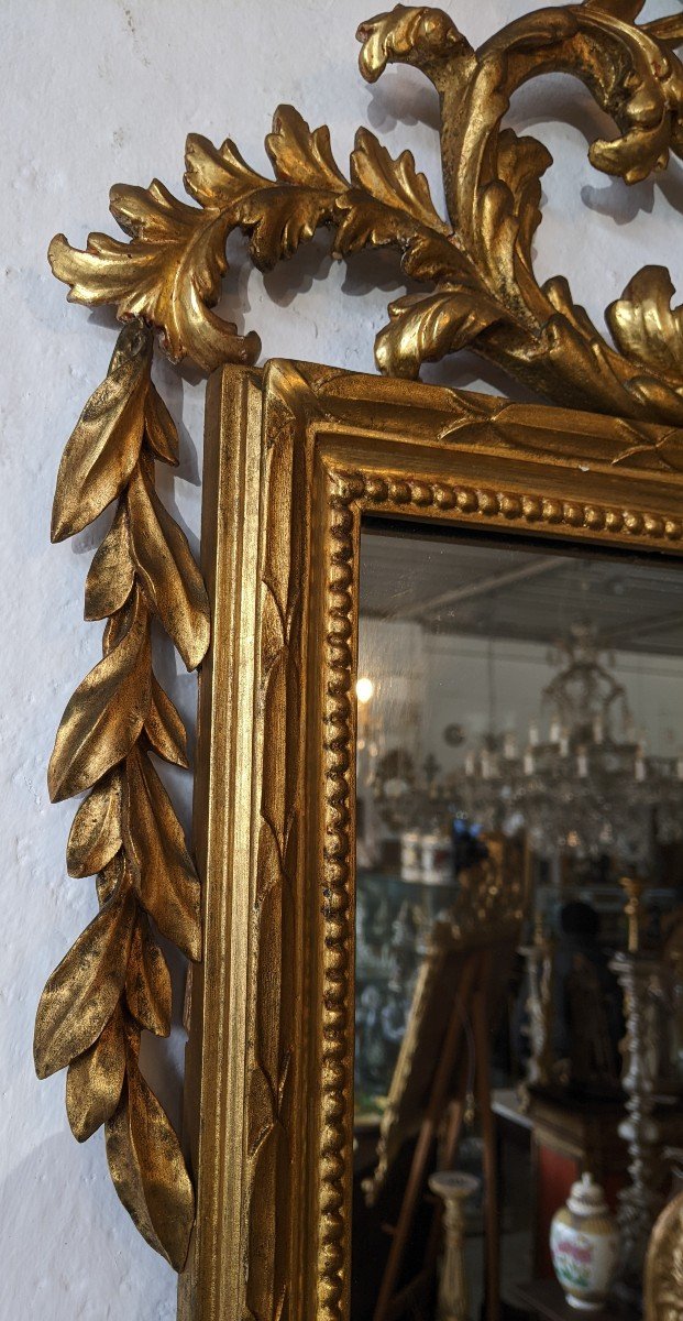 Specchiera in legno scolpito e dorato -photo-2
