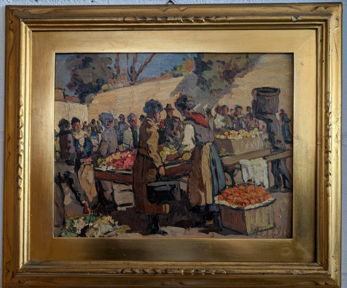 "Scena di mercato" Cafiero Filippelli 1889-1973-photo-2