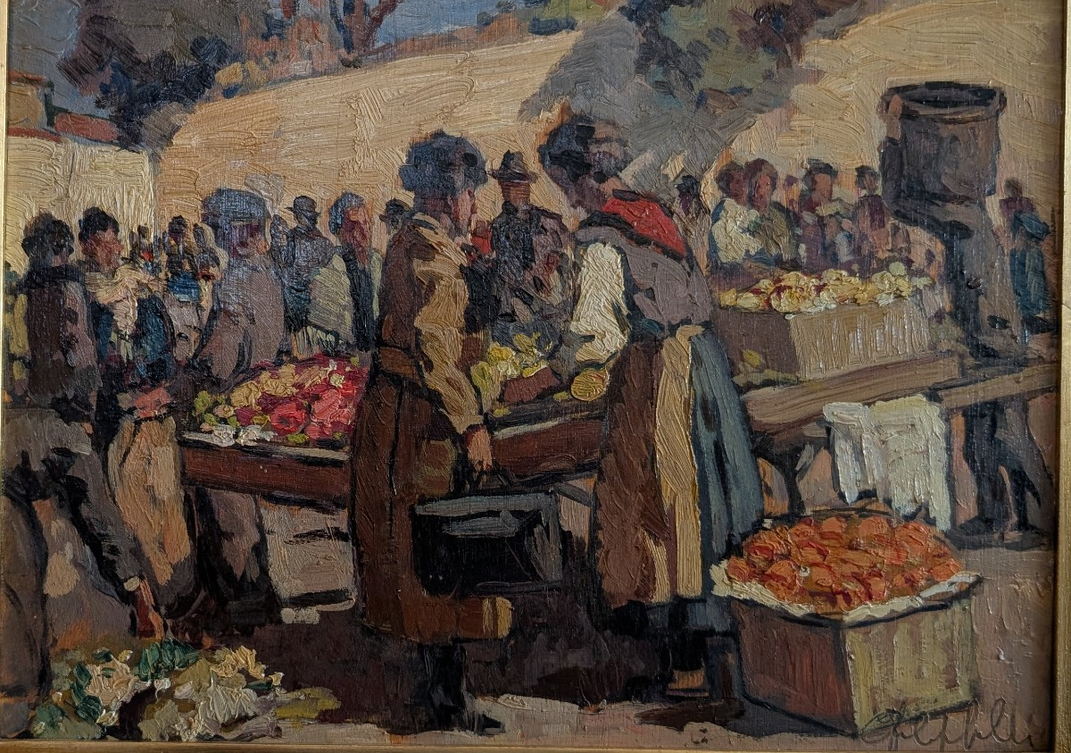 "Scena di mercato" Cafiero Filippelli 1889-1973