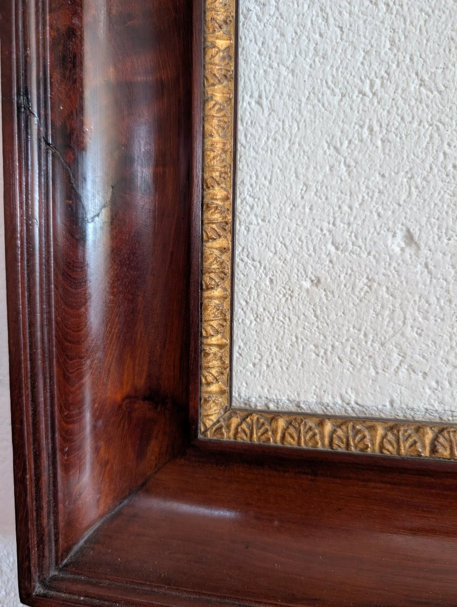Cornice in legno di mogano e oro, prima metà del XIX secolo-photo-2